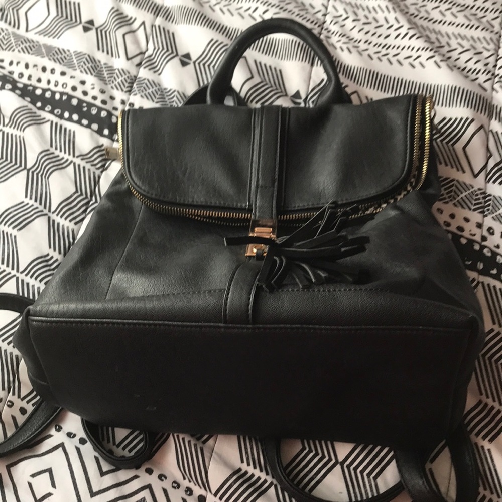 A black backpack